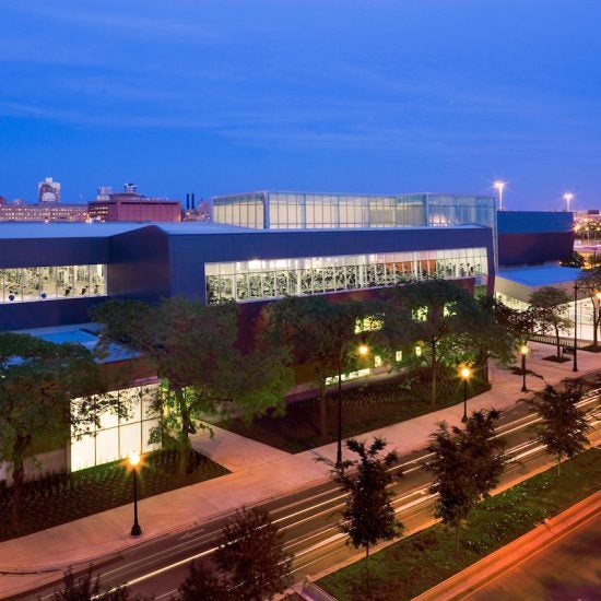 Student Recreation Facility at night