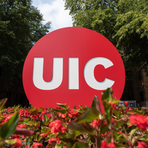 uic in red circle in garden